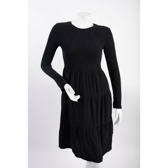 Zara Womens Dress S Crew neck A-Line Black - Picture 1 of 6